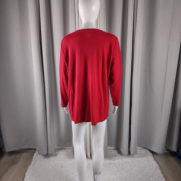 Kim Rogers Perfectly Soft Red Crew Neck 100% Cotton T-Shirt Size XL (NWT) - Picture 3 of 12